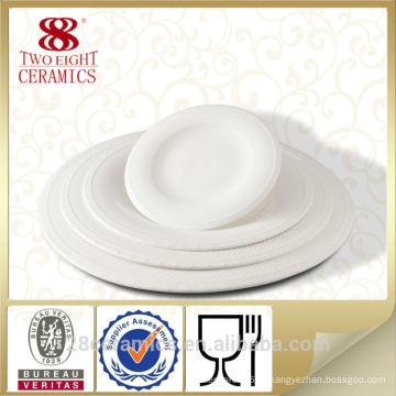 Prato de sopa de porcelana, prato branco barato, barato placas redondas